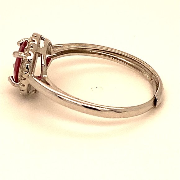Jegdalek Ruby .85ct White Gold Finish Silver Ring - Picture 5 of 6